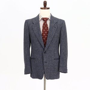 Vintage 1990s 40R Blue HT 2-Button Sport Coat Blazer Jacket V895